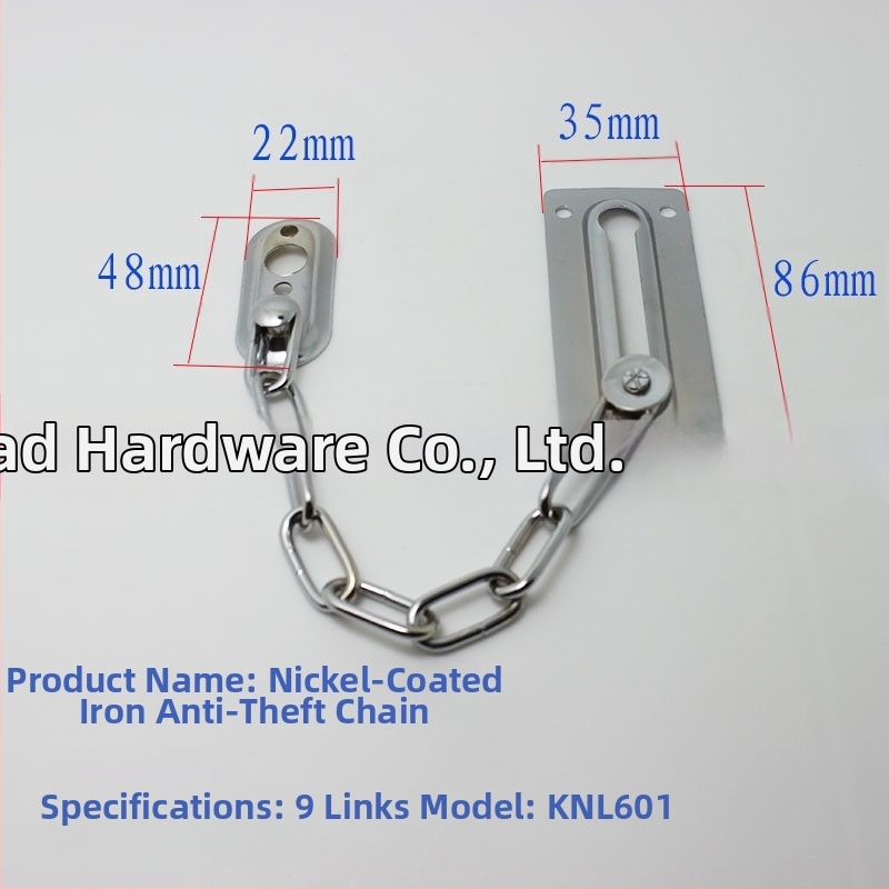 Αντικλεπτική αλυσίδα Kanilu, σίδηρος με επίστρωση νικελίου, 601 Σίδηρος 9-δάχτυλα, διάφορα στυλ