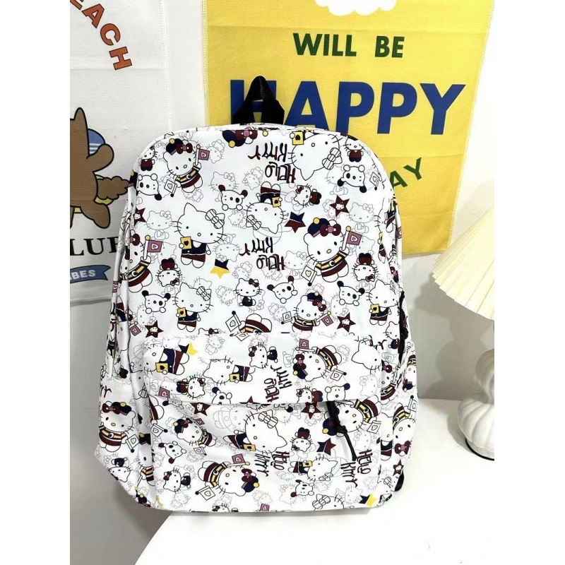 Mokyklinė kuprinė su animaciniu spaudu, poliesterio audinys, nailono pamušalas, užtrauktukas, skirta už kampuso veiklai