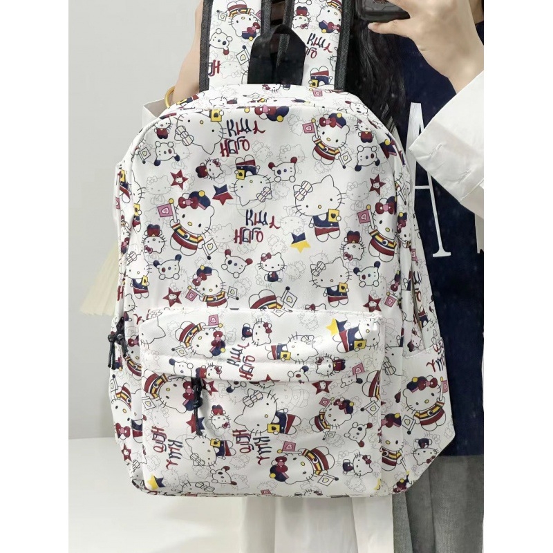 Mokyklinė kuprinė su animaciniu spaudu, poliesterio audinys, nailono pamušalas, užtrauktukas, skirta už kampuso veiklai