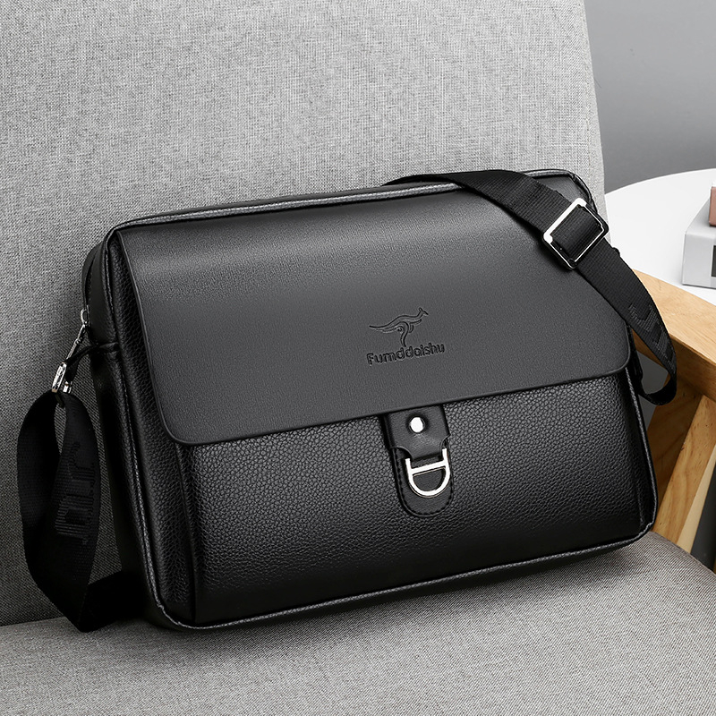 Vyrų krūtinės rankinė — PU oda, miesto paprastas stilius, vieno tono raštas, Fumeida