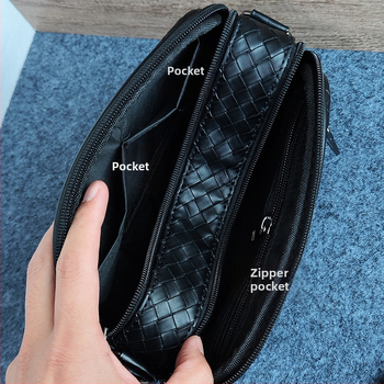 Мъжка кръстосана чанта PU кожа, солиден модел, подплата полиестер-памук, делово пътуване