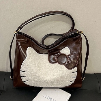 Τσάντα Tote σε στυλ αστικής απλότητας, PU υλικό, οριζόντιου τετράγωνου σχήματος, κλείσιμο με φερμουάρ, μεγάλος χώρος, εσωτερική τσέπη με φερμουάρ και θήκη για κινητό.