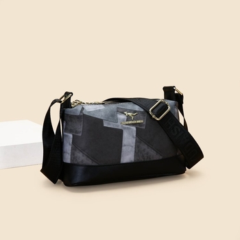 Γυναικεία τσάντα ώμου, PU υλικό, στυλ μοτοσικλέτας, ορθογώνιο σχήμα, φερμουάρ