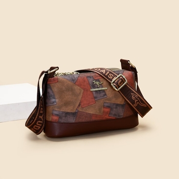 Γυναικεία τσάντα ώμου, PU υλικό, στυλ μοτοσικλέτας, ορθογώνιο σχήμα, φερμουάρ