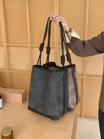 Чанта-кофа PU, уличен стил, тип кофа, магнитно закопчаване, вътрешен джоб с цип