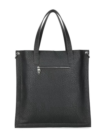 PVC чанта през рамо с черепни пирони, уличен стил, с една презрамка и вътрешен джоб