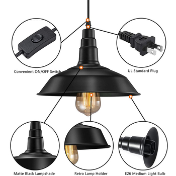 Висяща линейна люстра, железен корпус и абажур, лампа с нажежаема жичка, регулируема височина 1 м, 110–220 V, за коридор или спалня