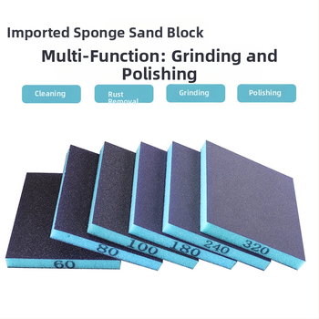 RUITOOL Sūklis slīpēšanas Bloks, divpusējs metālam un kokam, alumīna + sūklis, pulēšana, pielāgota apstrāde