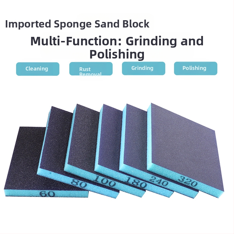 RUITOOL Блок за шлайфане с гъба, двустранен за метал и дърво, алумина + гъба, полиране, възможност за персонализирана обработка