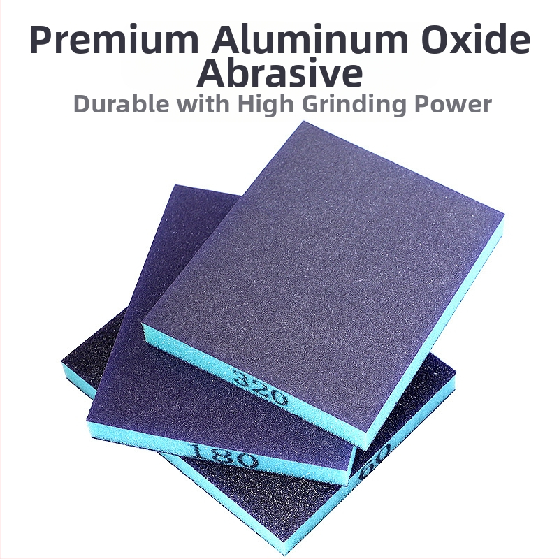 RUITOOL Блок за шлайфане с гъба, двустранен за метал и дърво, алумина + гъба, полиране, възможност за персонализирана обработка