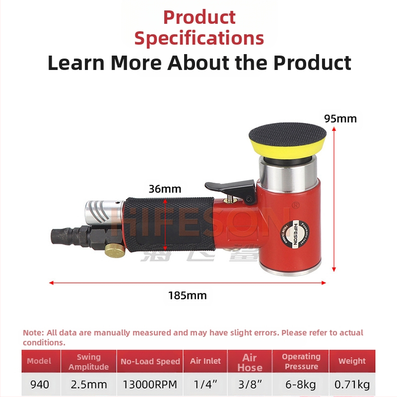 Sea Flying Shark ексцентричен пневматичен шлайф за шлайфане, полиране и ваксуване на автомобили