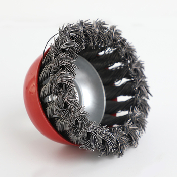 Четка-купа със усукана тел за дисково стоманено колело, усукана тел