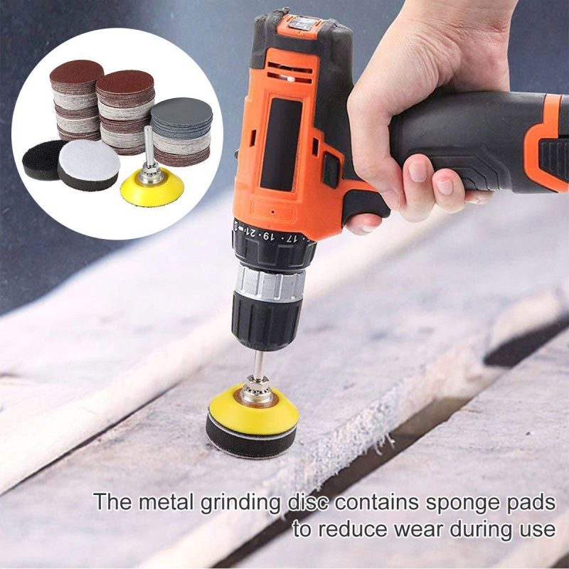 Flokēts smilšu papīrs pulēšanai, 100 gab., diska formā