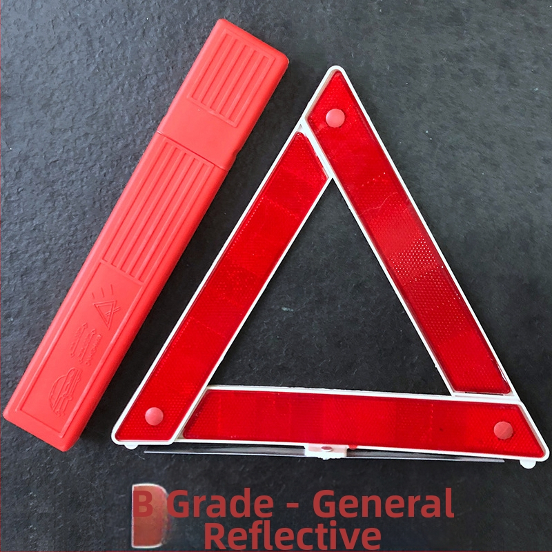 ABS plastiko trikampio atšvaitinis įspėjamasis ženklas automobiliui su stovu, 12V maitinimas