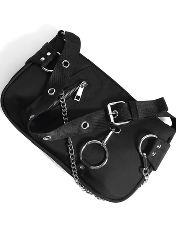 Μικρή γυναικεία τσάντα ώμου με αλυσίδα, street trend, PU υλικό, κουτί σχήματος, φερμουάρ