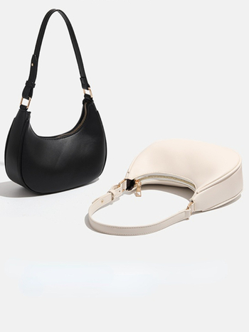 Miesto stiliaus PU rankinė dumpling formos su užtrauktuku, vidinė kišenė telefonui