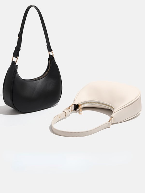 Miesto stiliaus PU rankinė dumpling formos su užtrauktuku, vidinė kišenė telefonui