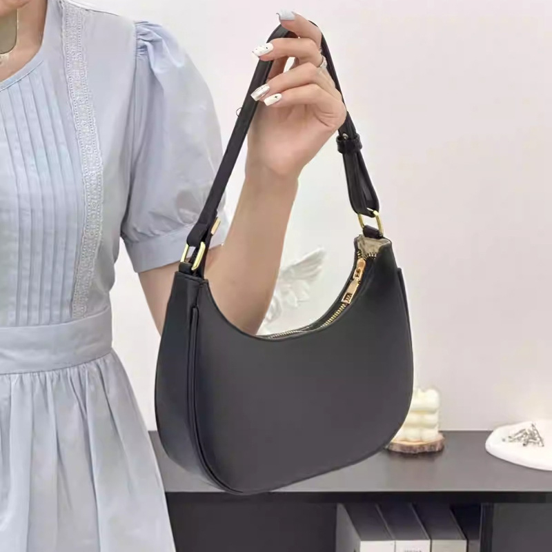 Miesto stiliaus PU rankinė dumpling formos su užtrauktuku, vidinė kišenė telefonui