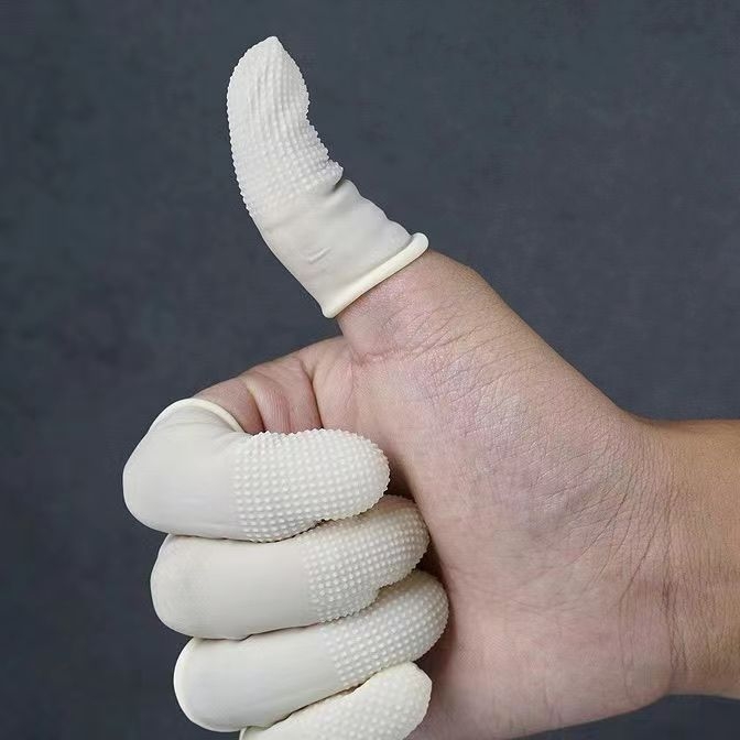 Διαφανείς μιας χρήσης λατέξ θήκες δακτύλων με τραχιά υφή, αντιολισθητικά, ανθεκτικά στη φθορά, για μανικιούρ και σαλόνι ομορφιάς