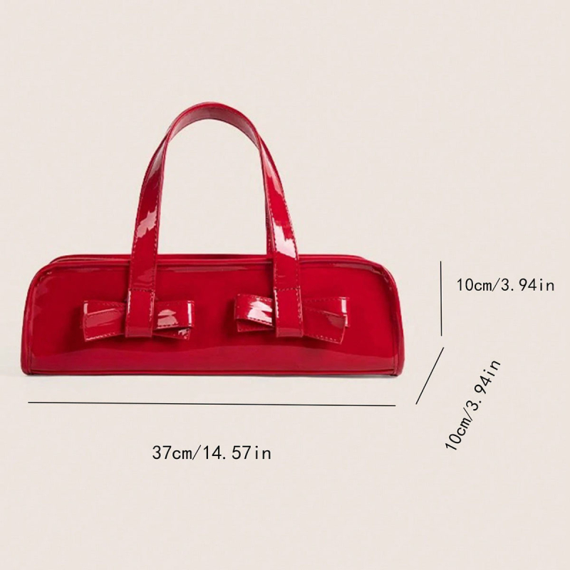 Geantă de damă tip baguette, material PU, închidere cu fermoar, formă orizontală pătrată, buzunar pentru telefon