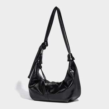 Τσαντάκι ώμου σε σχήμα dumpling από PU, underarm crossbody, με φερμουάρ και μεγάλο χώρο, εσωτερικά τσεπάκια: φερμουάρ, θήκη για κινητό, θήκη για ID