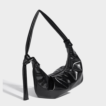 Τσαντάκι ώμου σε σχήμα dumpling από PU, underarm crossbody, με φερμουάρ και μεγάλο χώρο, εσωτερικά τσεπάκια: φερμουάρ, θήκη για κινητό, θήκη για ID