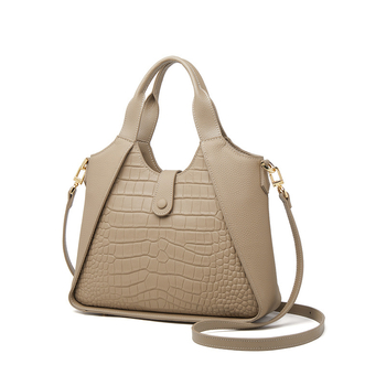 Γυναικεία τσάντα από δέρμα κορυφαίας στρώσης, αστικός μινιμαλιστικός στυλ, μεγάλη χωρητικότητα, μαγνητικό κλείσιμο, εσωτερική τσέπη με φερμουάρ