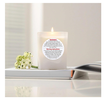 Apvalus žvakių įspėjimo etiketė - lipnios etiketės rankų darbo kvapiosioms žvakėms