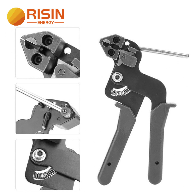 Automatinis SS304 kabelinių jungčių kirpimo ir įtempimo įrankis iš nerūdijančio plieno (anti-slip, taupo jėgas; suderinamas su 304 nerūdijančio plieno kabelinėmis jungtimis; medžiaga: Special Steel; svoris: 0.8)