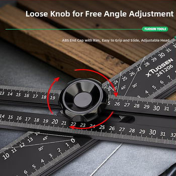 XTUOSEN Αλουμινενιο Τ-Πλαίσιο για Ξυλουργική – Μετακινούμενο Γωνιόμετρο, 2-σε-1 Ρυθμιζόμενο Μέτρο