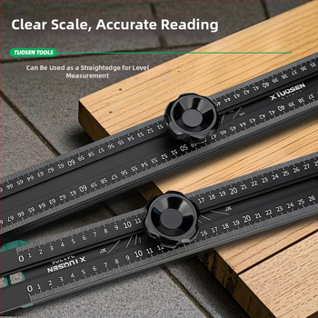 XTUOSEN Αλουμινενιο Τ-Πλαίσιο για Ξυλουργική – Μετακινούμενο Γωνιόμετρο, 2-σε-1 Ρυθμιζόμενο Μέτρο