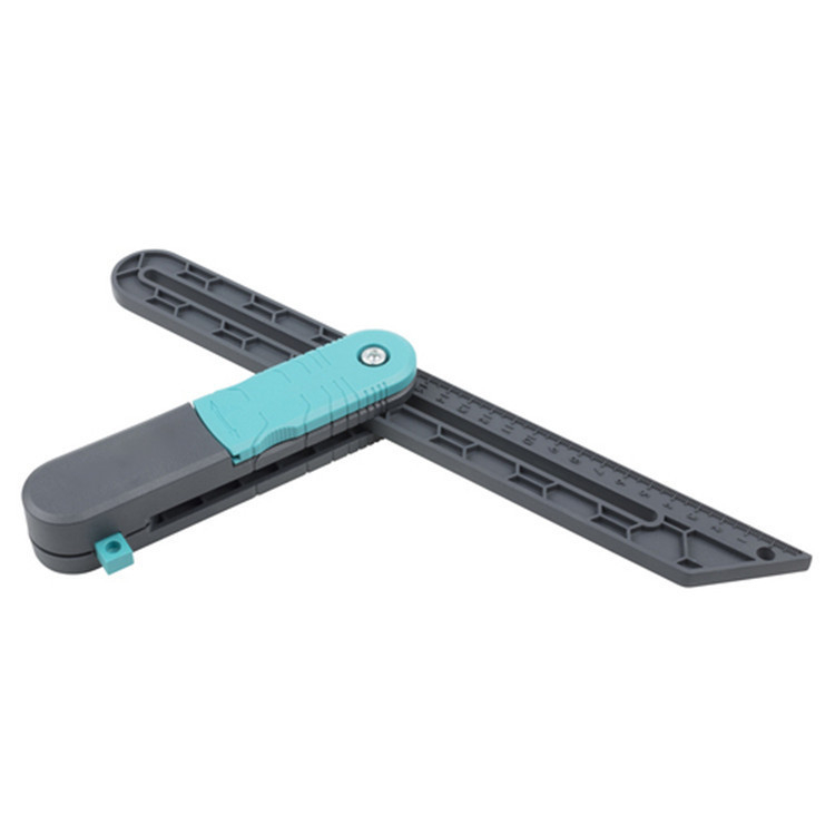 Užrakinta reguliuojama kampų liniuotė, plastikinė trikampio formos matavimo priemonė, neto svoris 51 g