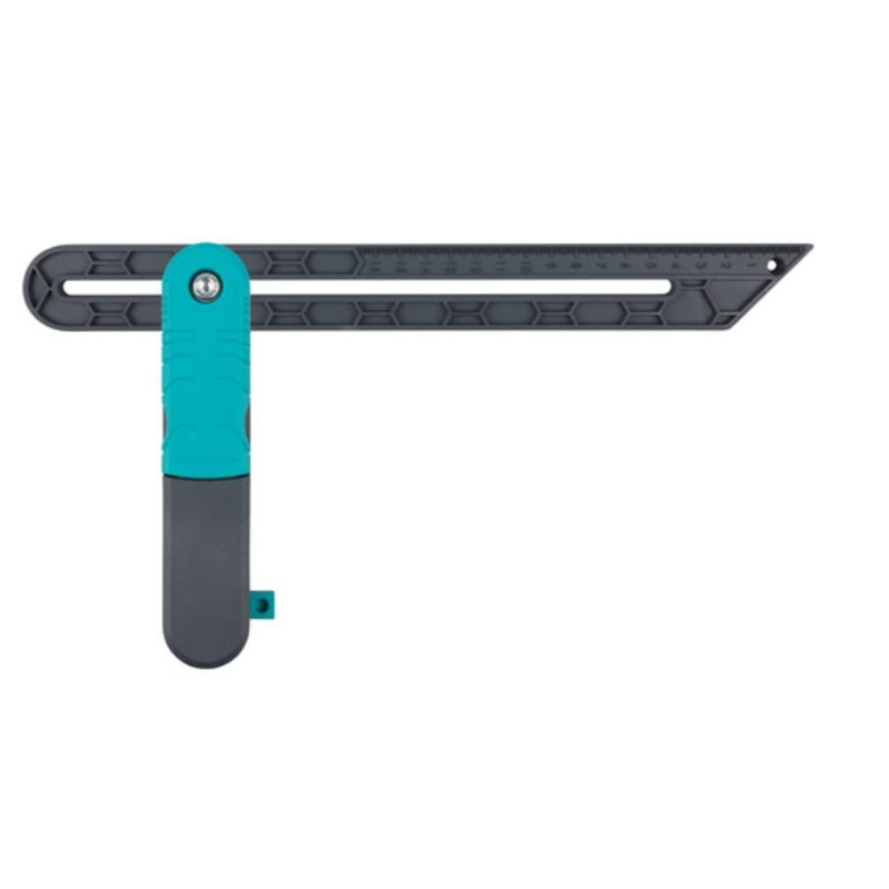 Užrakinta reguliuojama kampų liniuotė, plastikinė trikampio formos matavimo priemonė, neto svoris 51 g