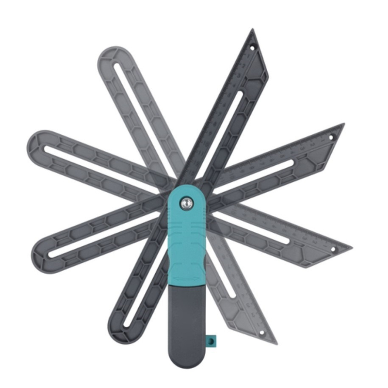 Užrakinta reguliuojama kampų liniuotė, plastikinė trikampio formos matavimo priemonė, neto svoris 51 g