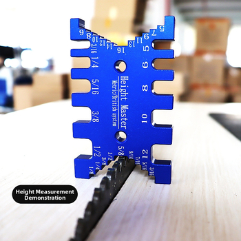 Tenon clamp gauge и измервател на височина за дървообработване – DIY инструмент с метрични и инчови скали, модел KSK-01, съвместим с машини за гравиране и настолен циркуляр