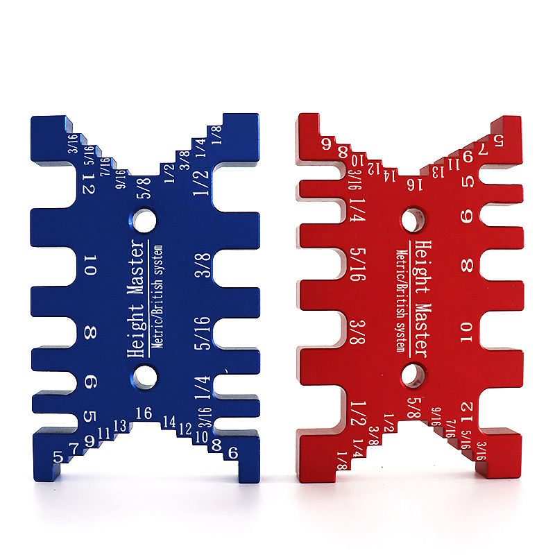 Tenon clamp gauge и измервател на височина за дървообработване – DIY инструмент с метрични и инчови скали, модел KSK-01, съвместим с машини за гравиране и настолен циркуляр