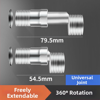 Tuš slavina s podesivljljivim teleskopskim zakrivljenim nogama i konektorima miješanja ventila, nehrđajući čelik, Li Lian, moderni minimalistički stil