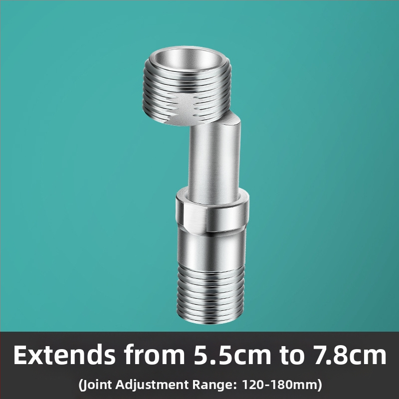 Tuš slavina s podesivljljivim teleskopskim zakrivljenim nogama i konektorima miješanja ventila, nehrđajući čelik, Li Lian, moderni minimalistički stil