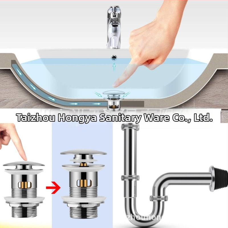 Мивка за баня, модел D-009, материал: неръждаема стомана и мед, дренаж с преливник и сифон, форма: германски стил