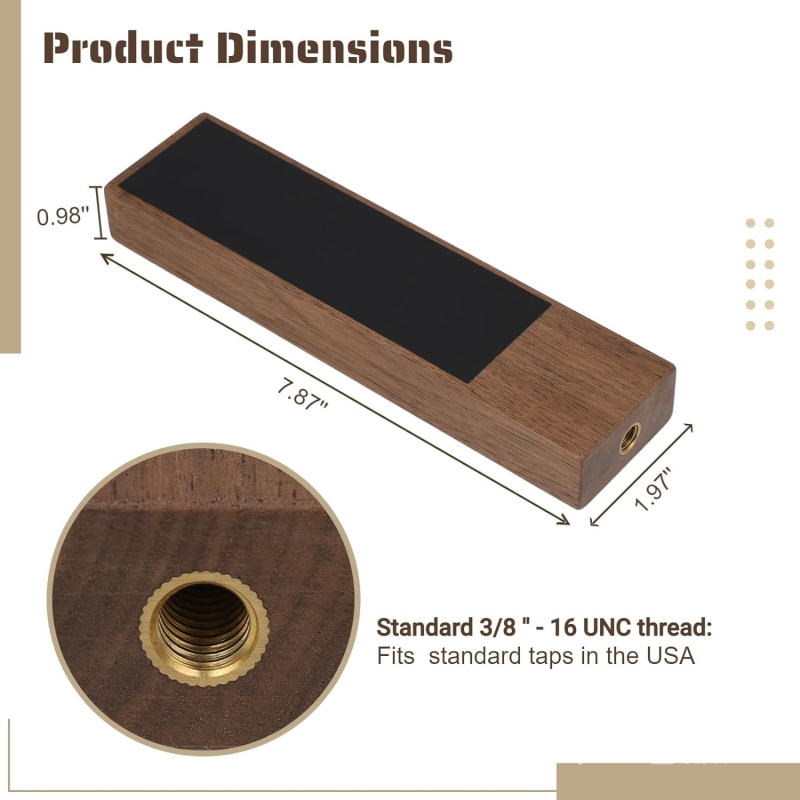 Mâner din lemn pentru robinetul de bere, din lemn de pin, brand Wood of Craftsmanship, stil modern minimalist