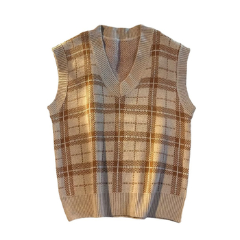 V kaklo megzta liemenė su langiniu raštu, tinklo audinys, laisvas kirpimas, ilgis 50–65 cm