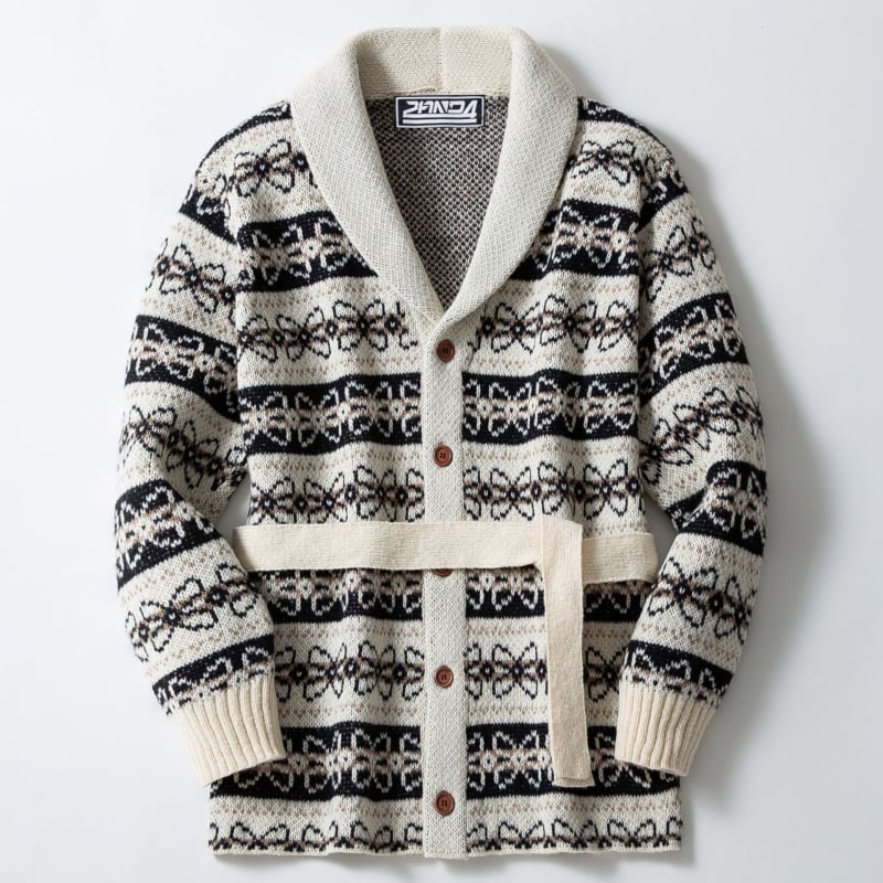 Pleten kardigan jacquard, deblji za zimu, ravni kroj