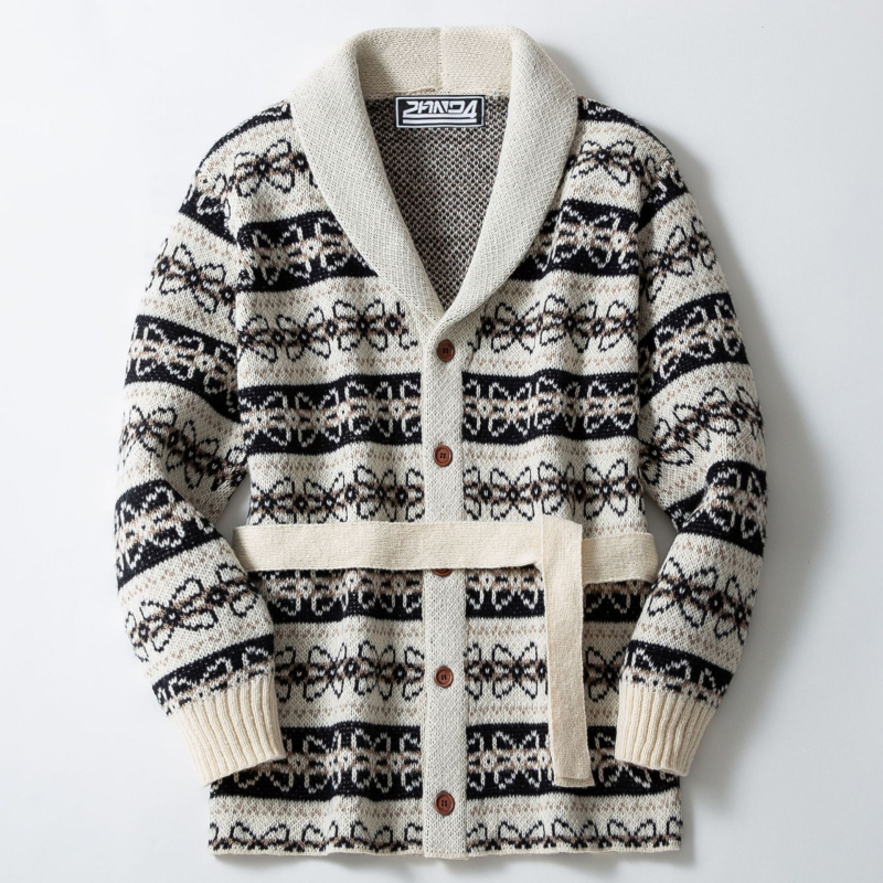 Pleten kardigan jacquard, deblji za zimu, ravni kroj