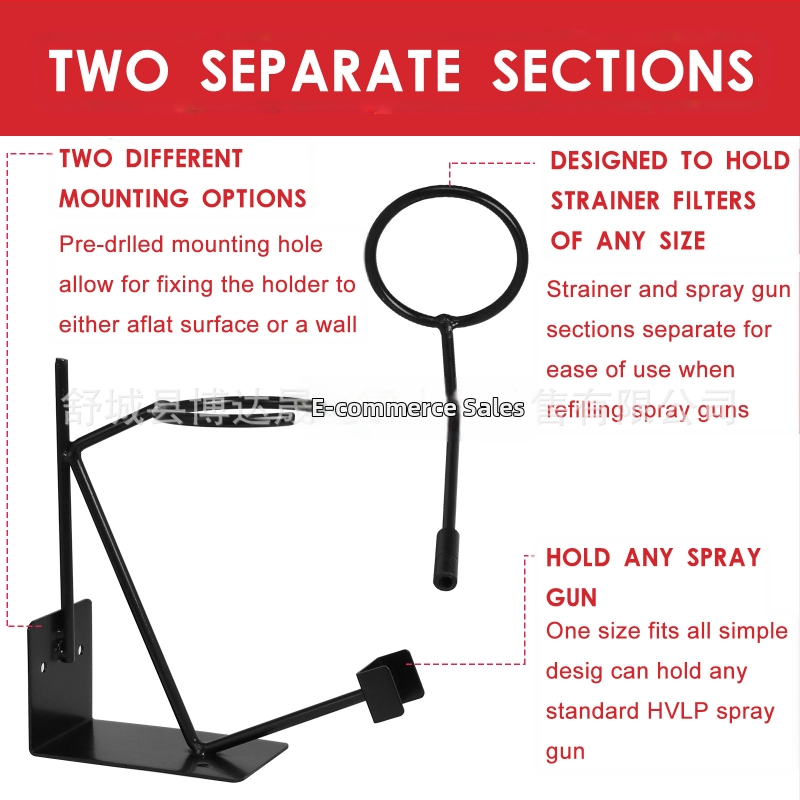 Държач за пистолет за автомобилно боядисване – специална скоба за пистолети, държач за фуния от хартия, фиксирана рамка за защита и ефективно боядисване