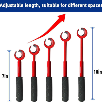 Sunkus vyrių šarvu raktas, keturi viename reguliuojamas siūlių įrankis su keičiamomis galvutėmis, nešiojamas įrankis namų priežiūrai (45# plienas, plastikinis dengimas, svoris 1,3 kg)