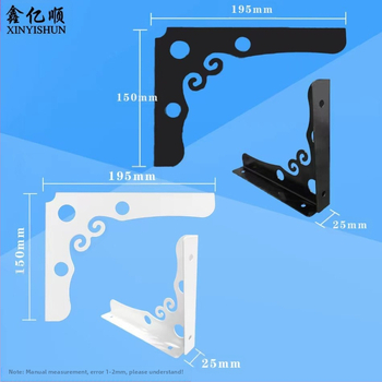 Τριγωνική μεταλλική βάση τοίχου για ράφια, μοντέλο 001, γαλβανισμένο φύλλο, μοντέρνο μινιμαλιστικό στυλ, βαμμένο