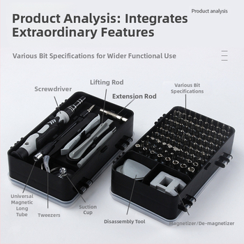 115-σε-1 ακριβές σετ κατσαβιδιών για ρολόγια, γυαλιά, κινητά και υπολογιστές; μαγνητικό εργαλείο από χρωμιοβανδιού χάλυβα, 475 g