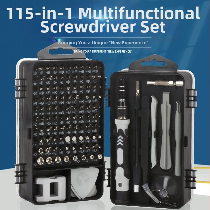 115-σε-1 ακριβές σετ κατσαβιδιών για ρολόγια, γυαλιά, κινητά και υπολογιστές; μαγνητικό εργαλείο από χρωμιοβανδιού χάλυβα, 475 g