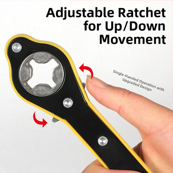 Κλειδί ροπής αυτοκινήτου με εκτεταμένο μοχλό, καθολικό ράτσετ, υψηλής περιεκτικότητας άνθρακα ατσάλι, ηλεκτροφορητική επίστρωση, βάρος 0.25 kg