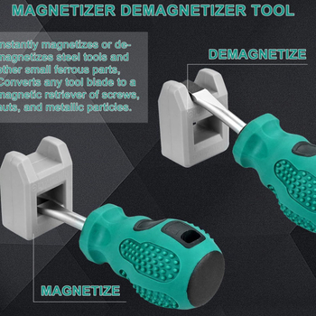 12 dalių atsuktuvų rinkinys su kryžminėmis ir lygiomis galvutėmis, Cr-V chromo-vanadinis plienas, magnetinės galvutės — XIN TONG JIN